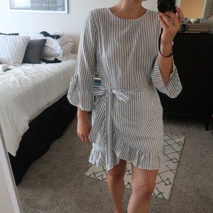 Blue & white striped dress